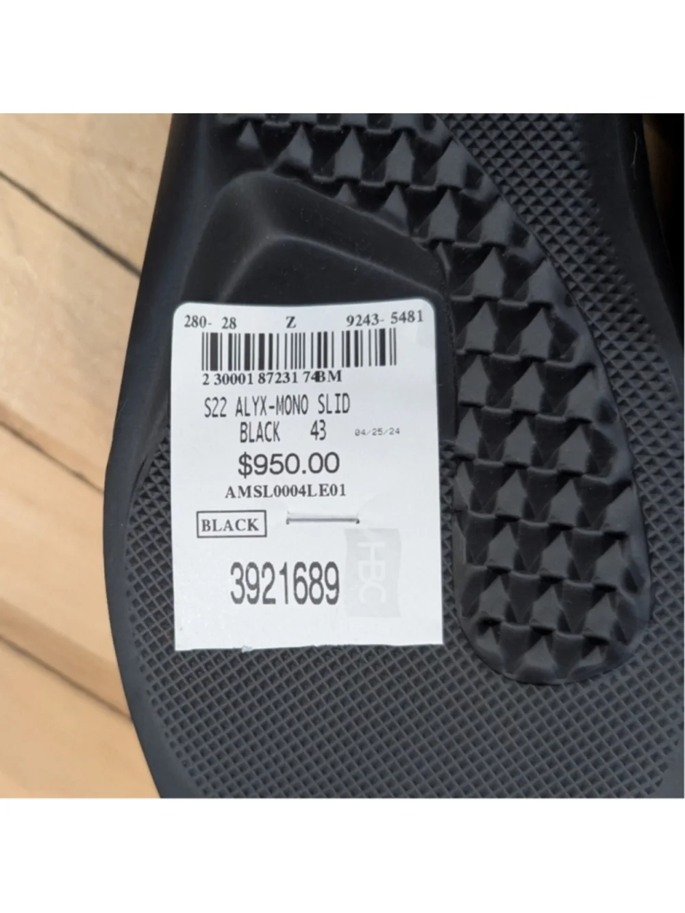 NWT 1017 ALYX 9SM | Mono chunky slides In Black